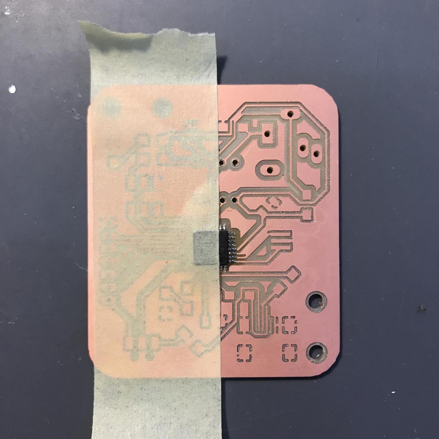 A trick solder to solder the microchip without making it move